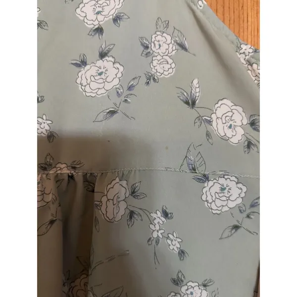Vintage 90s Kathy Ireland Green Floral Maternity Dress Boho Cottagecore L - Image 3