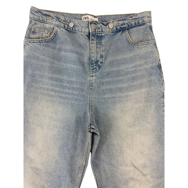 Zara Women's Light Blue High Waisted Wide Leg Jeans Size 6 EUC - Image 3