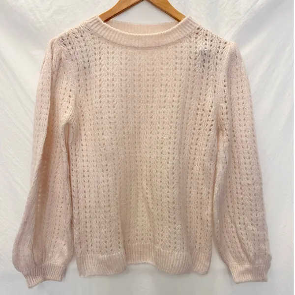 RAGDOLL LA Mohair Blend A Fuzzy Light‎ Pink Pullover Sweater XS - Image 5