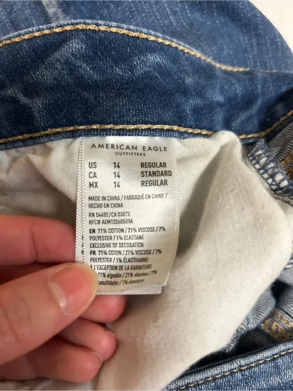American Eagle Next Level Stretch Distressed Jeggings Size 14 - Image 8