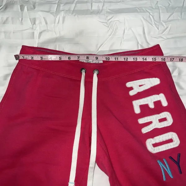 Y2K Aeropostale NY Low Rise Cropped Capri Sweatpants‎ Medium Baggy Pink Retro - Image 8