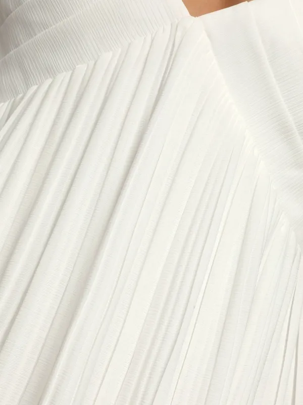 Lulus Amalfi Coast White Pleated Flutter Sleeve Mini Dress XL - Image 8