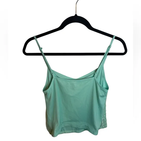 Nwt Forever 21 Aqua Beaded Y2K Cropped Camisole - Image 2
