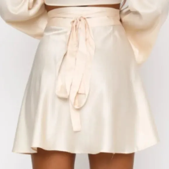 White Fox Such A Delight Crop Top and In a Dream Wrap Skirt Set in Champagne - Image 8