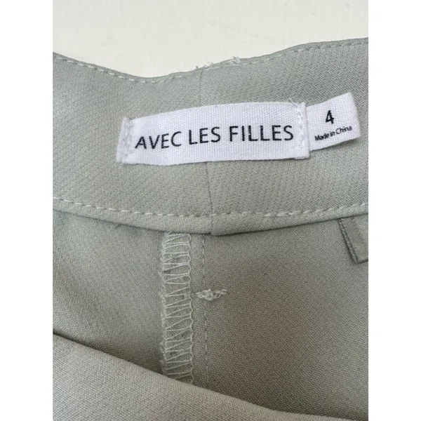 Avec Les Filles Pale Sage Green Wide Leg Trousers High Rise Pants Size 4 - Image 5