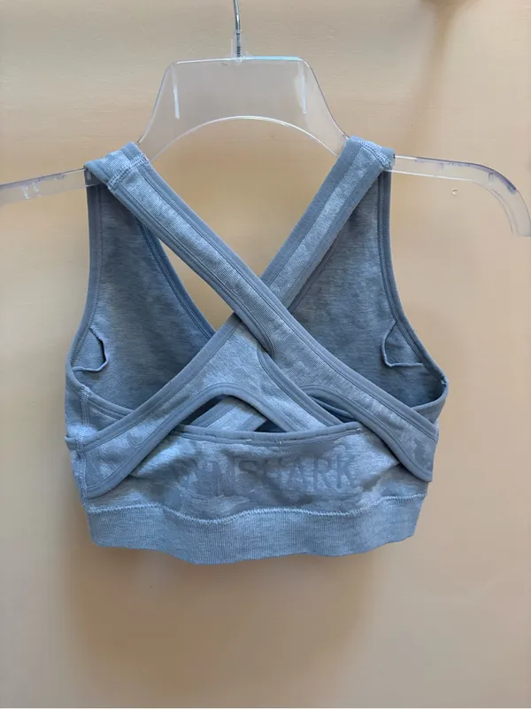 Gymshark Adapt Camo Seamless Bra in Light Gray - Image 4
