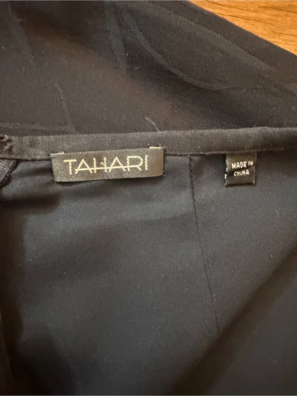 TAHARI black asymmetrical tulip hem skirt, size 8 - Image 10