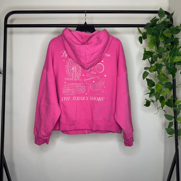 VS Pink Ivy Campus Fleece Full Zip Hoodie Jersey Shore Graphic size XL - Image 4