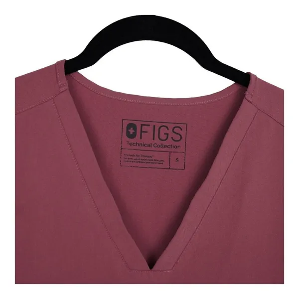FIGS Technical Collection Casma V‎ Neck Scrub Top Womens Small Burgundy Stretch - Image 8