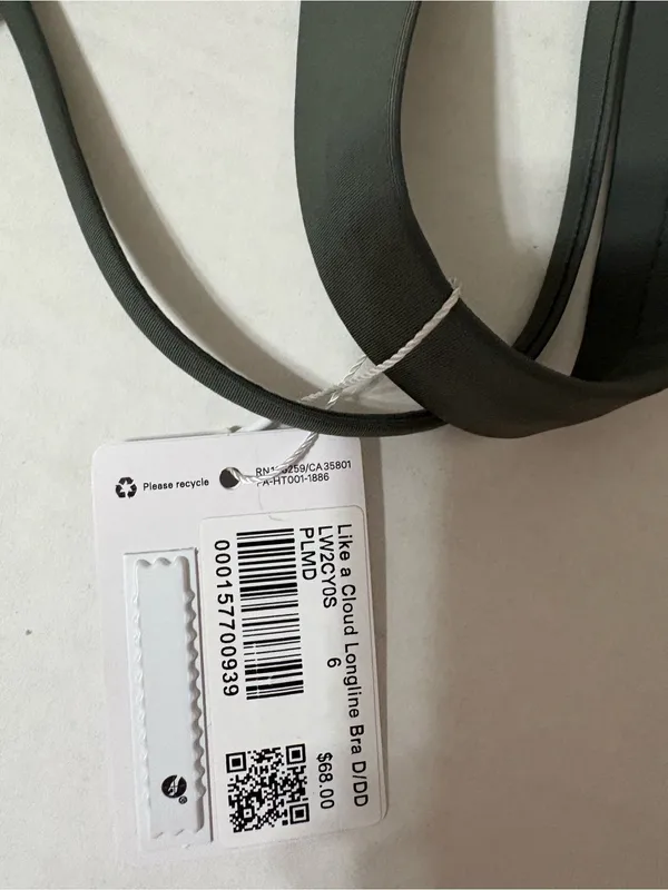 NWT lululemon like a cloud bra palm Deco dark green sz 6 longline $68 d/dd - Image 4