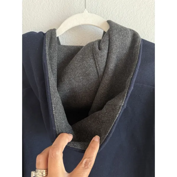 ZARA Technical Cropped Full Zip Hoodie Jacket Navy Blue Minimalist Clean Girl XL - Image 8