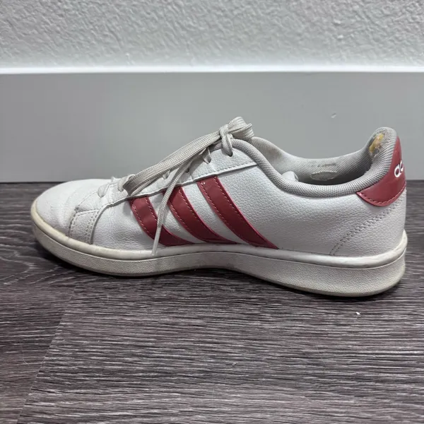 Adidas White Sneakers w/Pink Stripes - Image 5