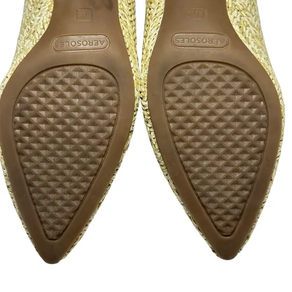Aerosoles Women's Raffia Woven Kitten Heel Pumps Pointed Toe Natural Beige 8M‎ - Image 13