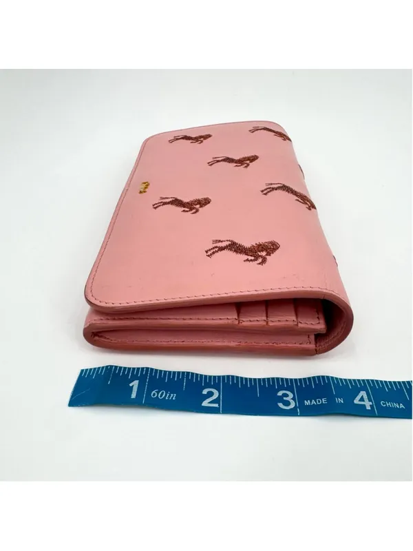 Rare Chloé Pink Horse Embroidered Leather Wallet Equestrian - Image 13