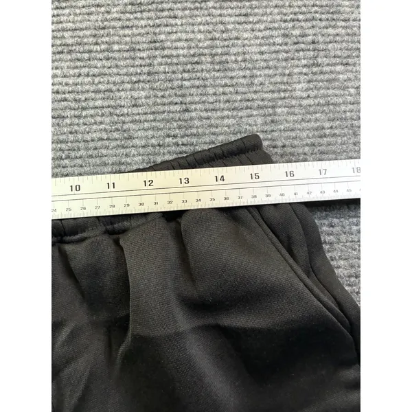 Womens Black Wide Leg Fleece Lined Sweatpants High Waist Drawstring Size Medium - Image 5