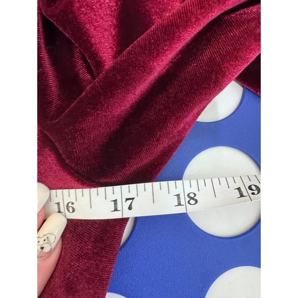 Baltic Born Velvet Maxi Dress Women Size L Burgundy V Neck Long Sleeve Formal - Image 4