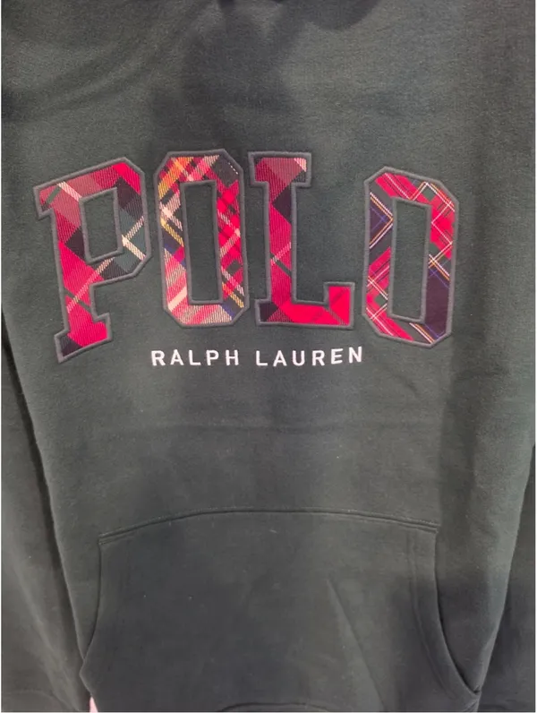 NWT- Polo by Ralph Lauren Men’s Forest Green Hooded Sweatshirt with Tartan Polo Size XL - Image 4