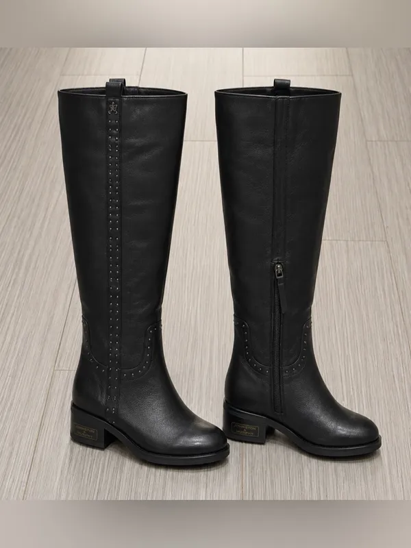 Sam Edelman Prina Wide Calf Black Leather Riding Boots 6.5W NWB - Image 3