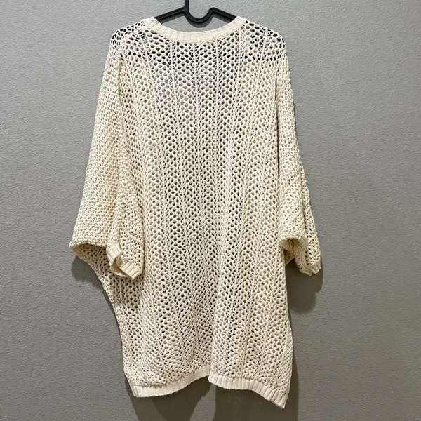 Kimchi Blue Bream Crochet Open Front Oversized Slouchy Cardigan Size M - Image 4