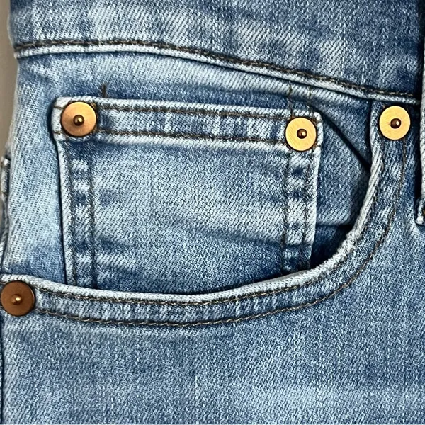 Madewell‎ Cali Demi Boot Jeans Distressed Hem Size 26 Button Fly Stretchy - Image 6