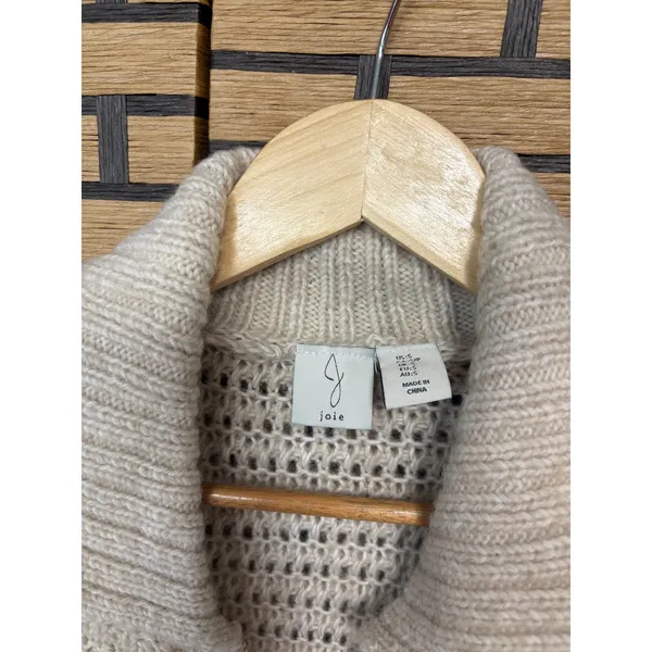 Joie Tan Zip‎ Up Sweater Size Small - Image 5