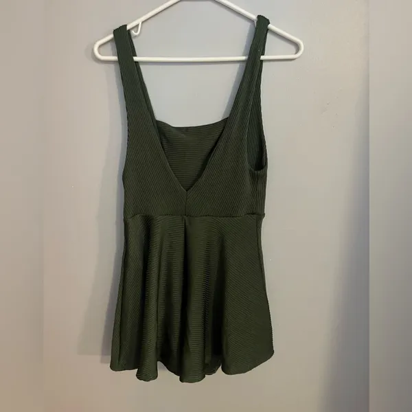 Urban Outfitters Army‎ Green Ribbed Romper Size M - Image 2