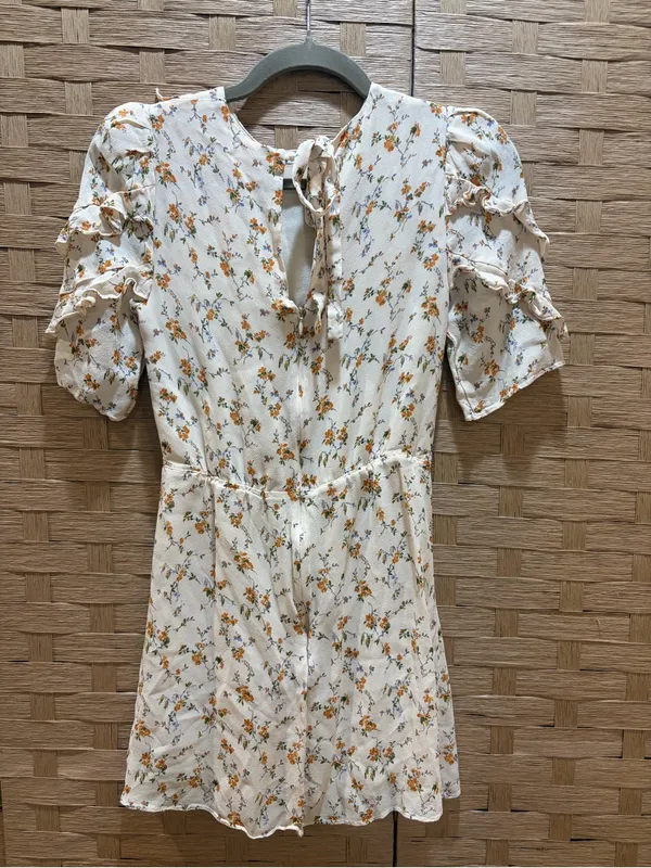 Reformation Floral Ruffle Mini Dress Cottagecore Boho Romantic Vintage Style 2 - Image 6