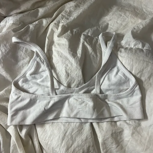 White SM scoop neck spandex bralette - Image 2