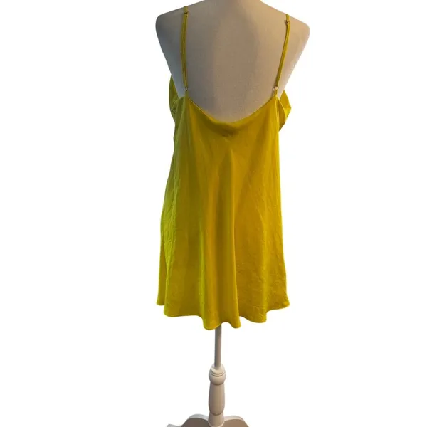 DANCE & MARVEL Lemon Yellow Slip Dress with Slight Cowl Neck in Sz Med - Image 3