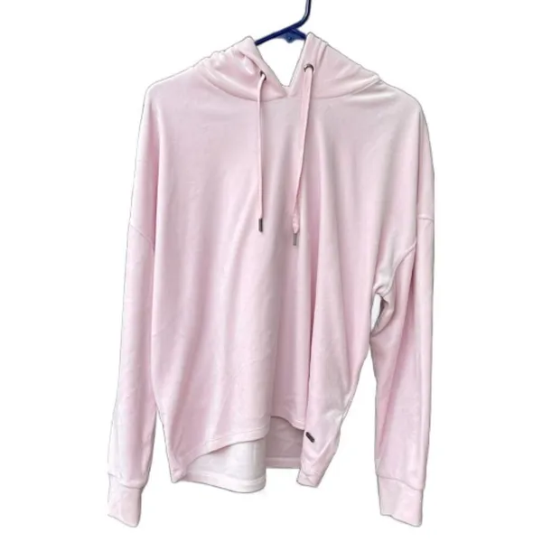 DNKY women’s size medium pink velvet pullover hoodie - Image 2