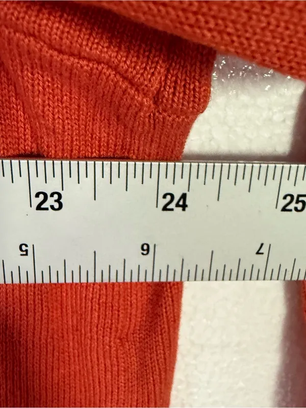 Isaac Mizrahi Live Women XL Orange Open Front Cardigan Sweater Pockets Fall Long - Image 9