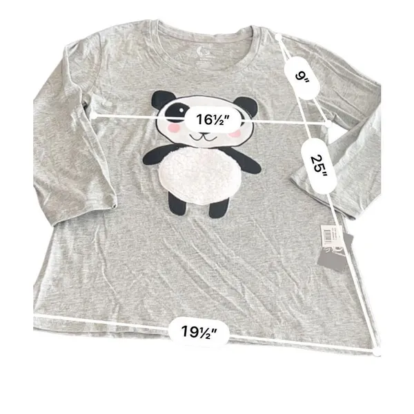 Panda pajama top size M Gray Size M - Image 3
