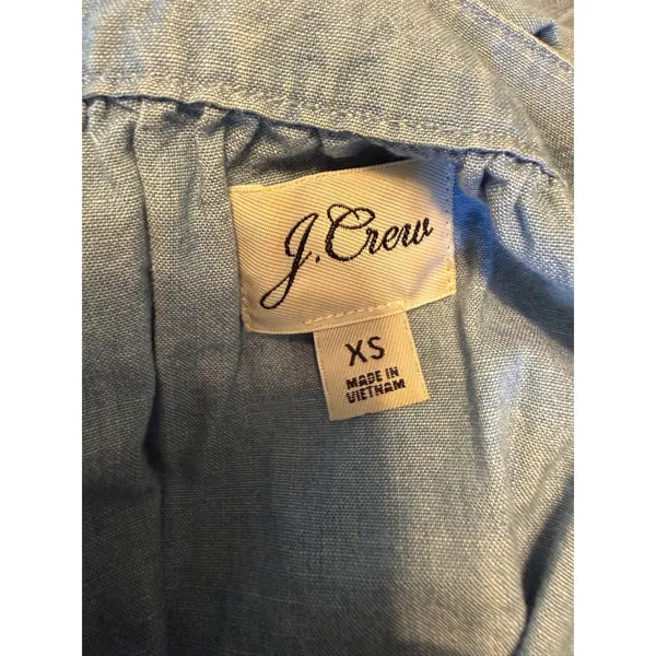 J.Crew Chambray Puff Sleeve Shift Dress Blue XS boho dainty cottage resort cute - Image 7