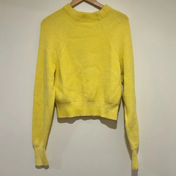 Free People Too Good Sunny Yellow Knit Pullover Sweater Size Small - Image 2