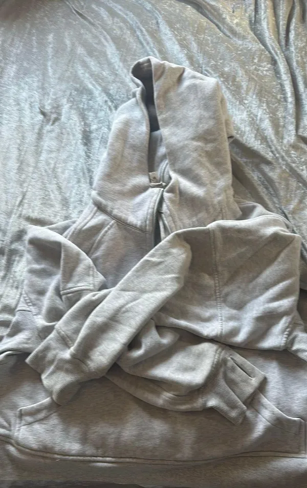 Scuba Oversized Half-Zip Hoodie Heather Core Ultra Grey - Image 5