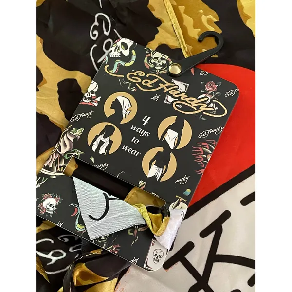 Ed Hardy Giant Love Kills Slowly Scarf New - Image 3