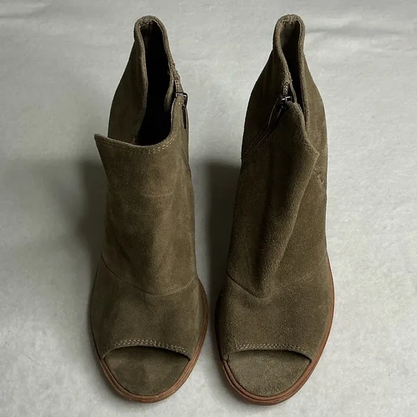 Vince Camuto Kathleen Open Toe Suede Bootie Block Heel Peep Toe‎ 9M - Image 2