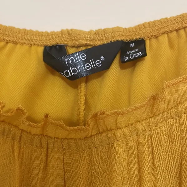 Mille Gabrielle Womens Tiered Boho Maxi Dress Size M Yellow Mustard color - Image 3