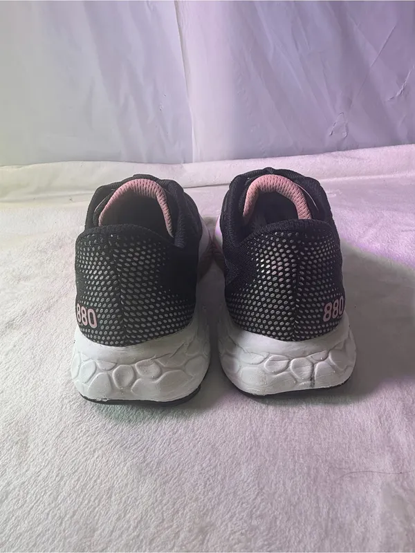 New Balance Women's Sneaker in Black with Pink & Neon Green Accents - Image 7