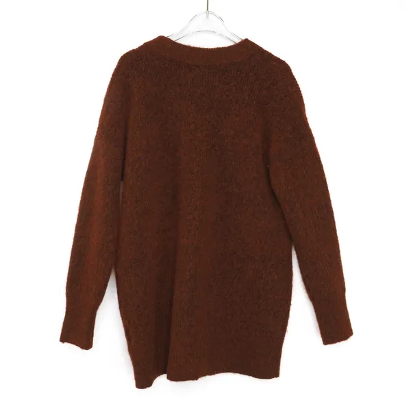 Madewell Cowen Cardigan Sweater Burnt Orange Oversized Fuzzy Knit XS Wool - Image 6
