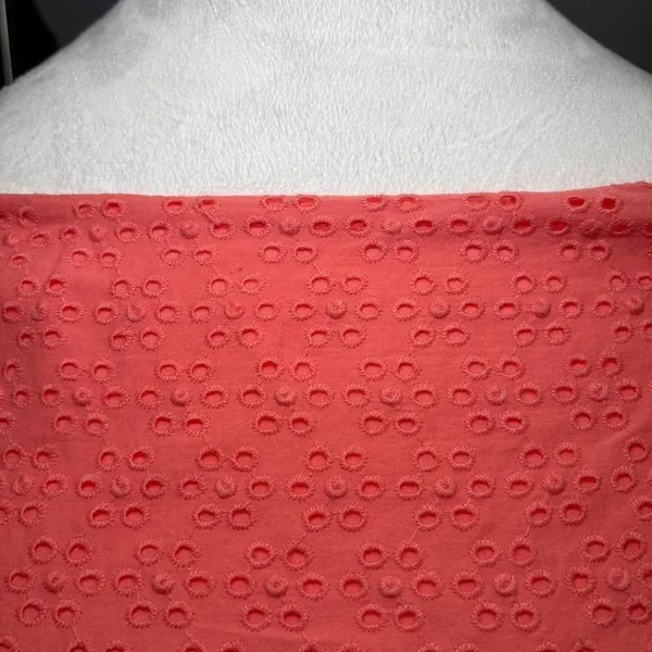 LAUREN Ralph Lauren Coral Eyelet Off Shoulder Shift Dress 2 100% Cotton‎ Summer - Image 4