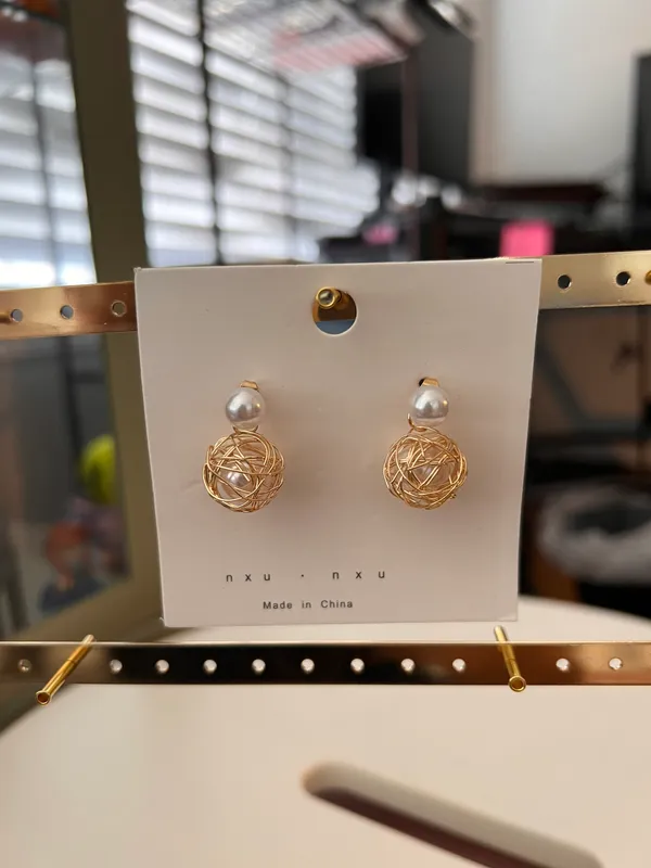 925 Silver Plated Pearl Earrings - Image 2