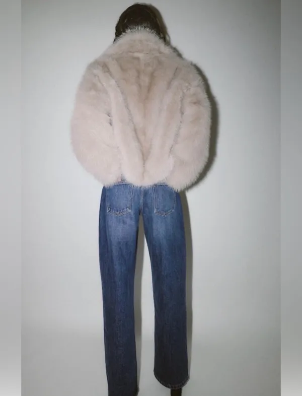 Zara Short Faux Fur Toggle Coat - Image 7