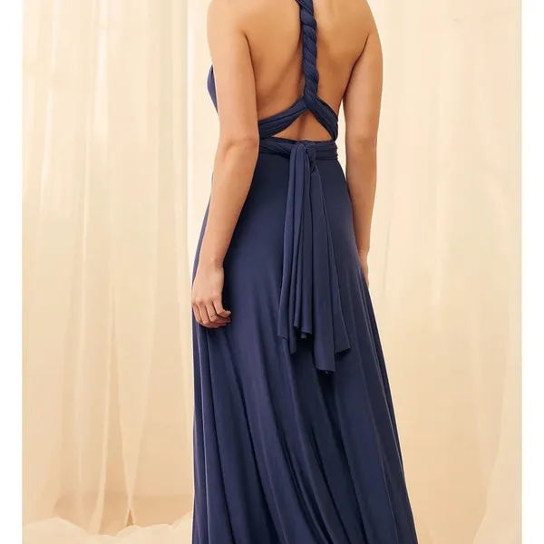 LULU'S‎ Womens Sz Small Navy Blue Always Stunning Convertible Maxi Dress - Image 5