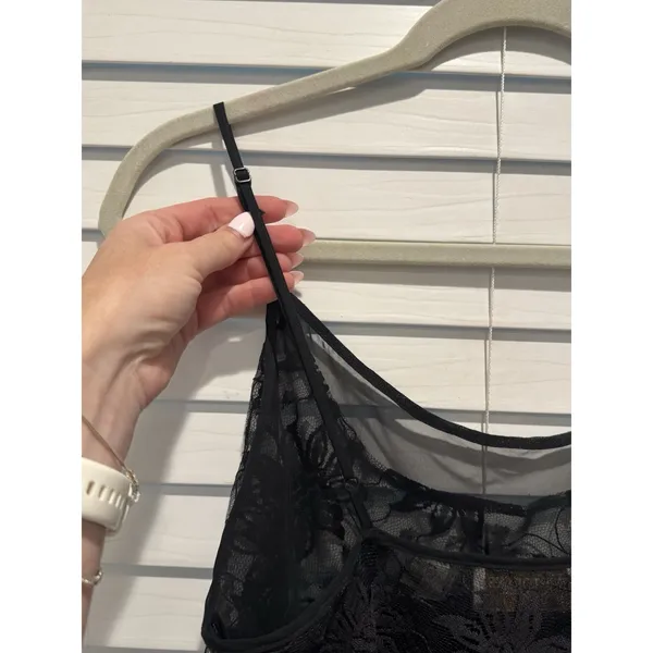 Vintage Victoria's Secret Gold‎ Label Sheer Black Lace Teddy Small Dark Romantic - Image 7