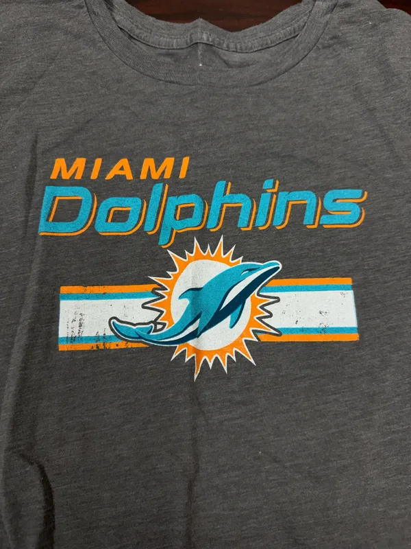 NFL Miami Dolphins Long Sleeve Grey Tee Shirt Size Large - Image 2