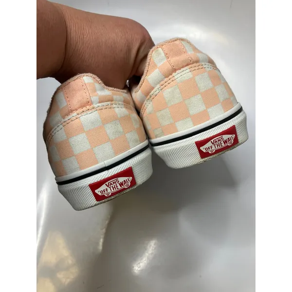 Vans peach &‎ white checkered sneakers women's size 10 skateboard punk trendy - Image 5