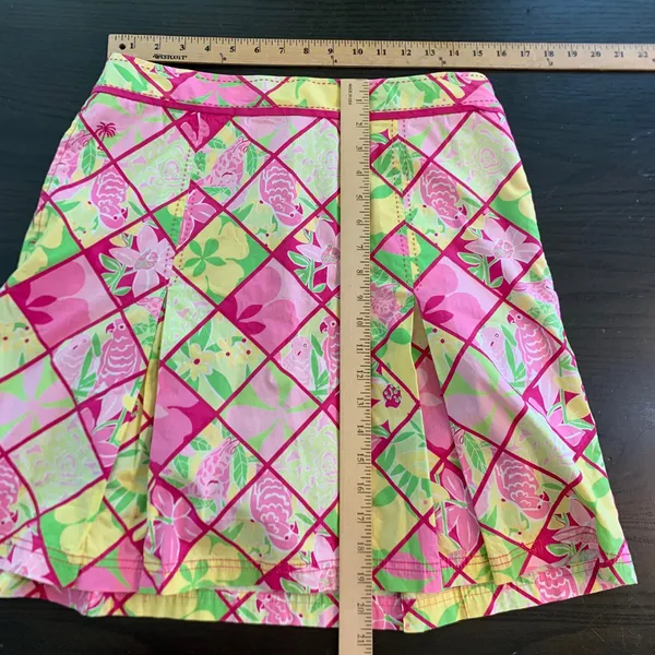 Lilly Pulitzer Pink Green Tropical Parrot Trellis ALine Mini Skirt Skort 10 READ - Image 8