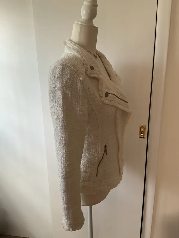 Carolina Belle Montreal Asymmetrical Tweed Zip Jacket- Sz Xsm - Image 3
