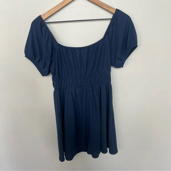 Mel + Rose NWT Francesca's Collections Navy Mini Short Sleeve Skater Dress M - Image 6